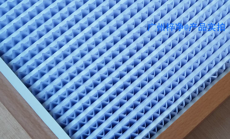 木框高效過濾器圖片【采用隔板式設計，波紋形隔板可以精確地保持褶層間距?！? width=